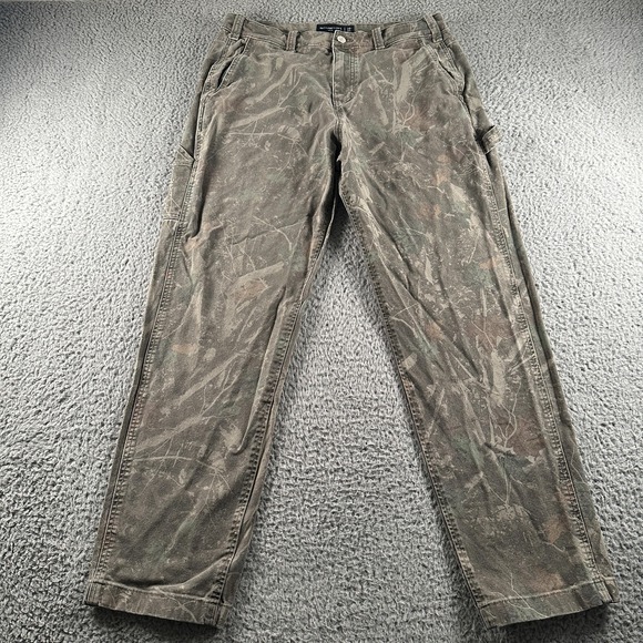 Abercrombie & Fitch Other - Abercrombie & Fitch Cargo Pants Mens 34(33 Fits)x32 Green Camo Loose Workwear